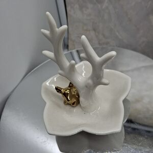 Ring Tree White and Gold Antler Jewelry Holder